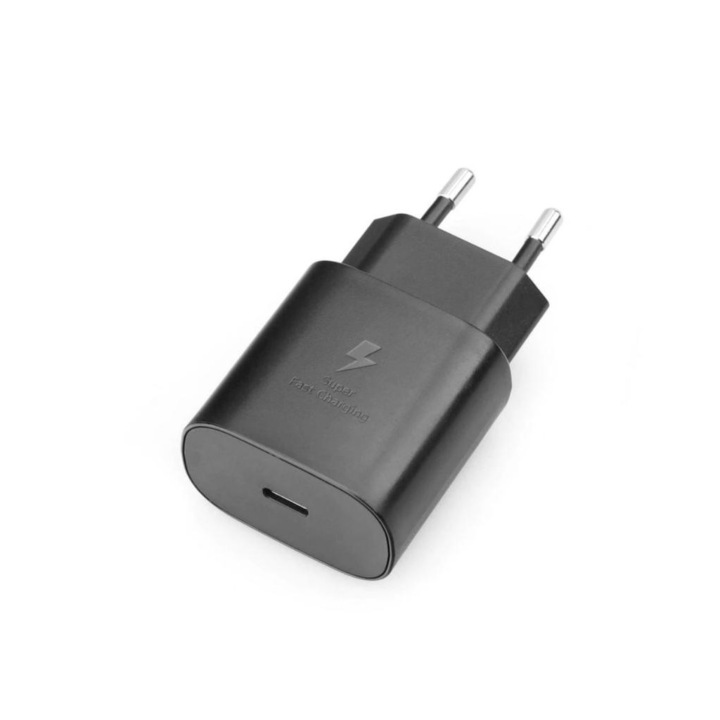 MaxOnline™ hálózati töltő USB típusú C porttal, Samsunghoz, EP-TA800EBE, szupergyors töltés, 5V 3A, maximum 25W, fekete
