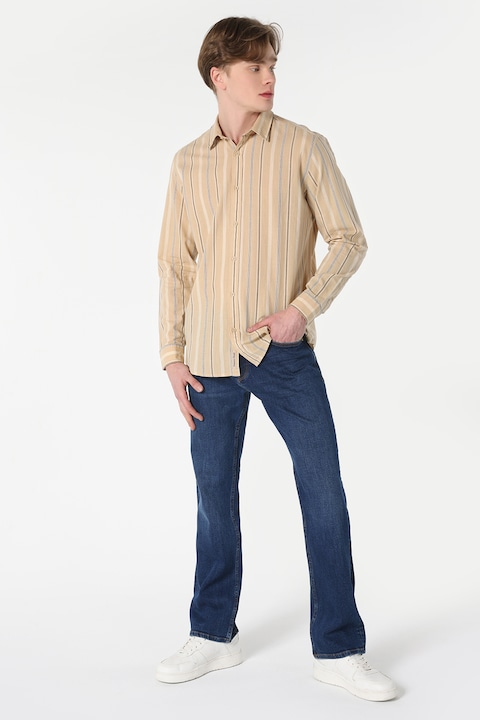 COLIN'S, Camasa in dungi cu maneci lungi, Bej