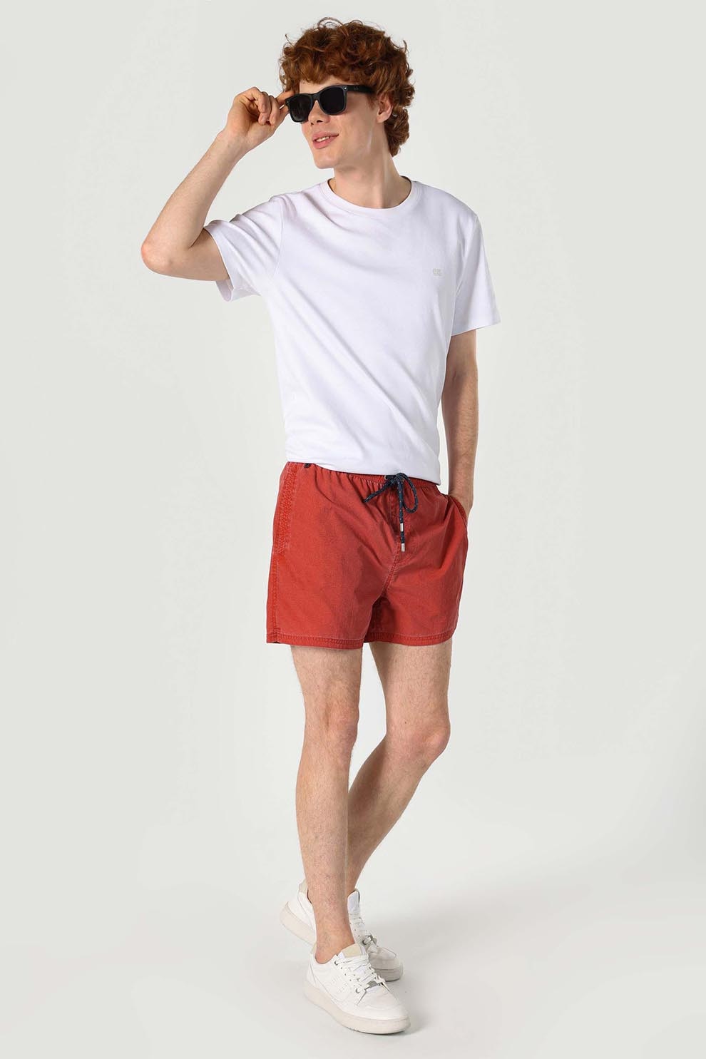 COLIN'S, Pantaloni scurti cu snur in talie, Coral, XL