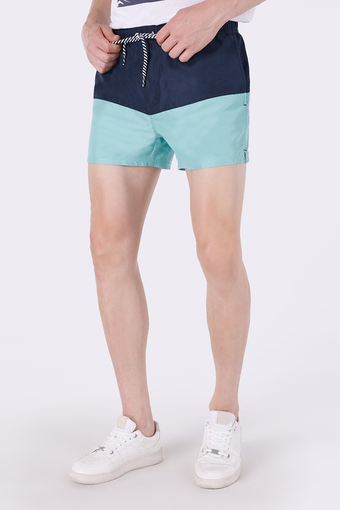 COLIN'S, Pantaloni scurti de baie cu model colorblock, Albastru glaciar, Bleumarin, S
