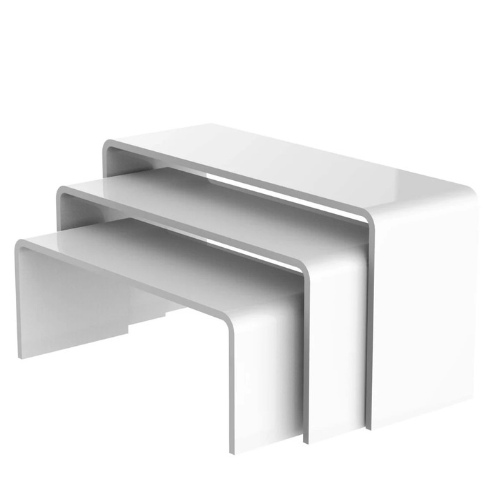 OEM állvány készlet, 3 db, U alakú plexi, fehér stiplex
