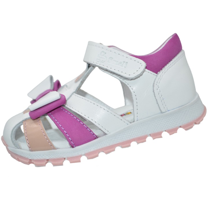 Ортопедични кожени сандали за момиче Small Foot SSMF2607A-20, Бели 95489
