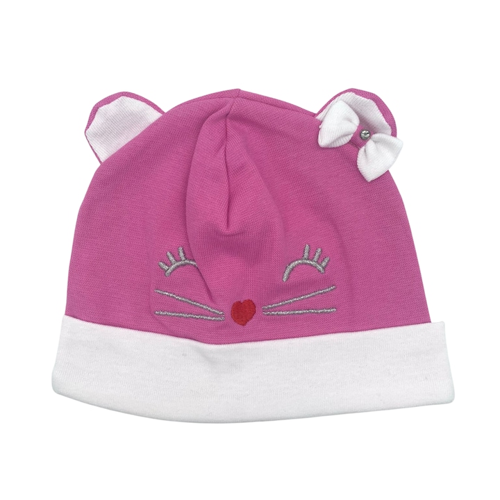 Caciula Subtire Bebe, Pisica, 3-6 luni Roz