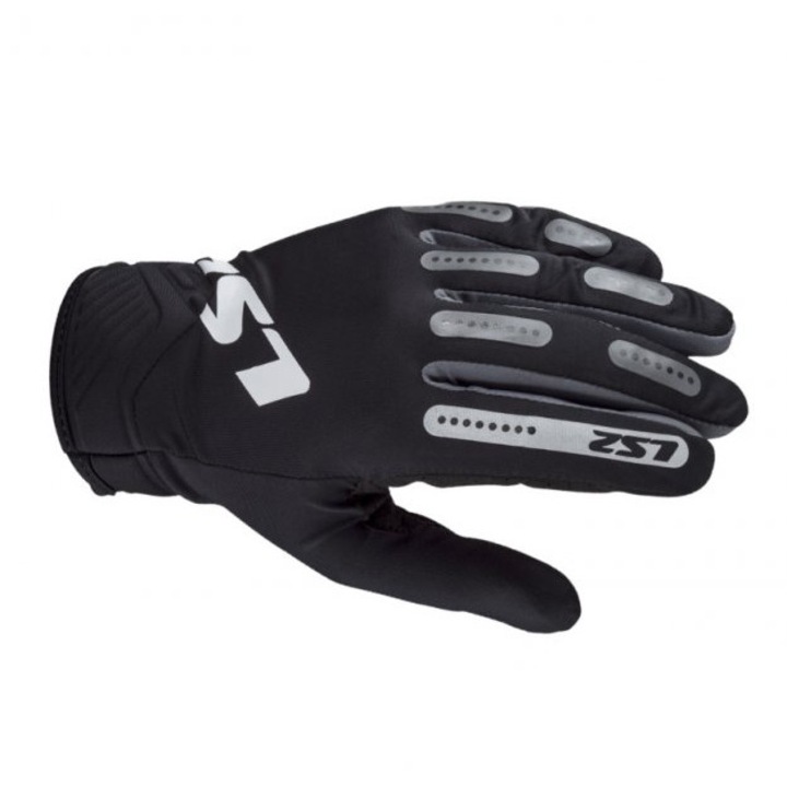 Manusi moto, LS2 Bend Man, marime M, culoare negru, lycra, piele intoarsa artificiala si neopren
