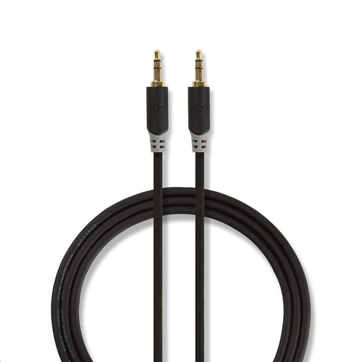 Nedis CABW22000AT100 sztereó audiokábel 3,5 mm-3,5 mm Jack 10 m antracit (CABW22000AT100)