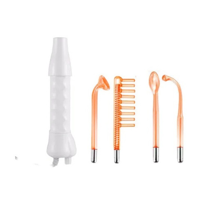 Aparat cosmetic electroderm CLASStitude, tratament cu frecventa inalta pentru acnee, riduri, scalp, lifting, biostimulare faciala, 4 capete