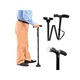 Baston pliabil, WTO®, maner cu lanterna LED, reglabil pe inaltime in 5 trepte 85 – 97 cm, Negru