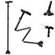 Baston pliabil, WTO®, maner cu lanterna LED, reglabil pe inaltime in 5 trepte 85 – 97 cm, Negru