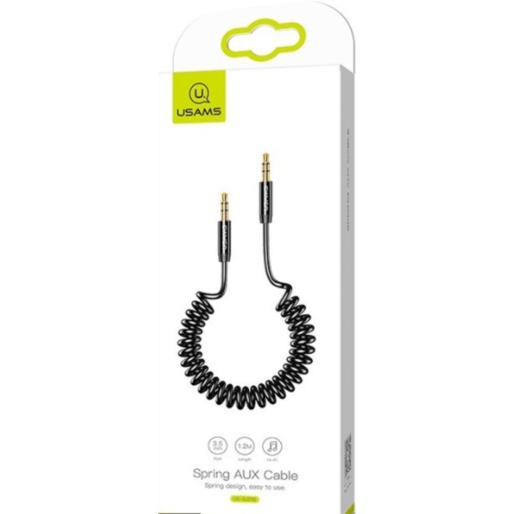 Аудио кабел Aux жак към жак 3,5 мм Usams Spring 1,2 м Sj256yp01