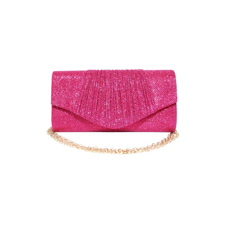 Borítéktáska alkalmakra, bulikra, rózsaszín, csillogó, Rózsaszín, 20 x 10 x 5 cm