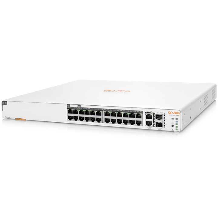 Switch Aruba JL807A Instant On 1960, 24 porturi Gigabit 20p Class4 4p Class6 PoE 2XGT 2SFP+ 370W