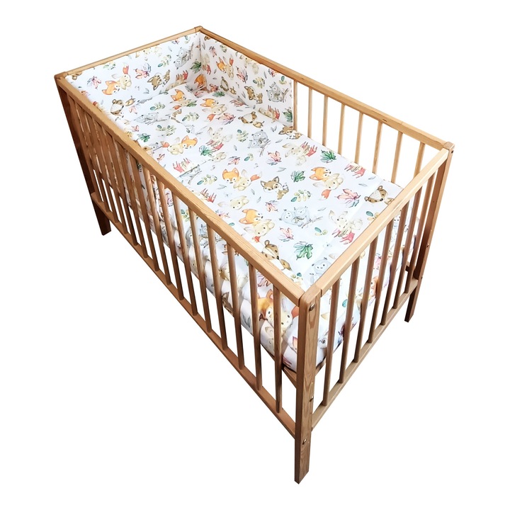 Lenjerie patut bebe cu 4 piese vulpita