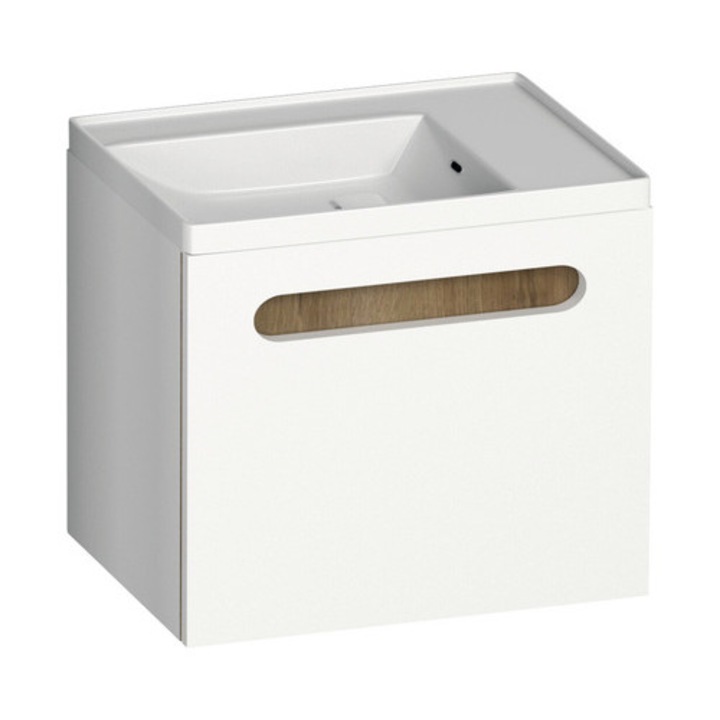 Baza lavoar baie suspendata Mara, 1 usa 1 sertar, PAL, 100 cm, alb