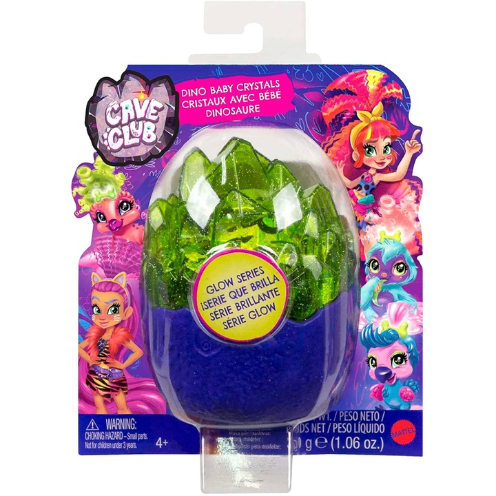 Figurina Mattel Cave Club Dino Baby Crystals Random 13 cm