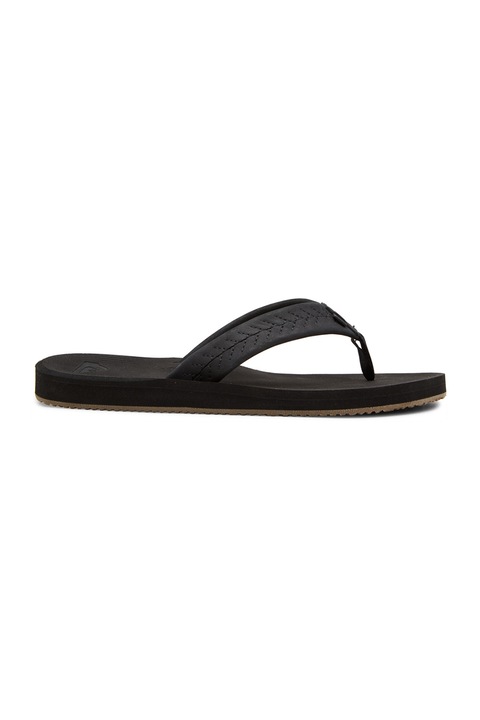 QUIKSILVER, Papuci flip-flop de piele nabuc Left Coast, Negru