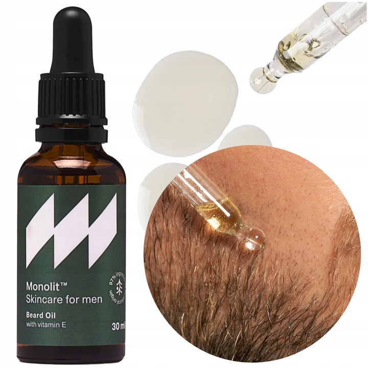 Ulei Pentru Barba, Monolit, Ulei Argan Cu Vitamina E, Nutritiv, Hidratant si Indulcitor, Ofera Stralucire Barbii, 1 Buc, 30 ml