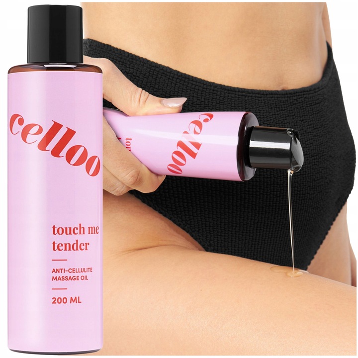 Anticellulit Masszázsolaj, Celloo, Intenzíven Hidratál és Regenerál, Sima Felületűvé Teszi, Tonizálja és Egységesíti A Bőrt, Ideális Relaxáló Masszázshoz, Cellulit és Striák Ellen, 200 ml