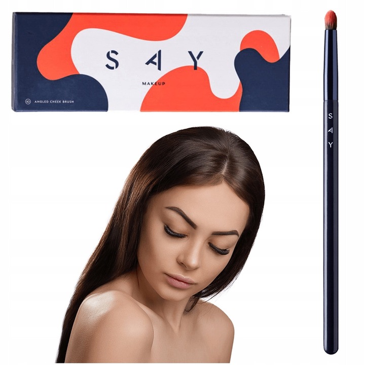 Pensula de Machiaj Pentru Aplicarea Fardului, Say Makeup, Nr 3, Par Sintetic, Pentru Blenduirea si Estomparea Categoriilor de Culoare, Hipoalergenic si Vegan, 1 Buc