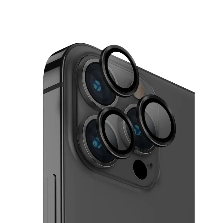 Set folii protectie camera, Mohave, Compatibil cu iPhone 14 Pro Max, Black