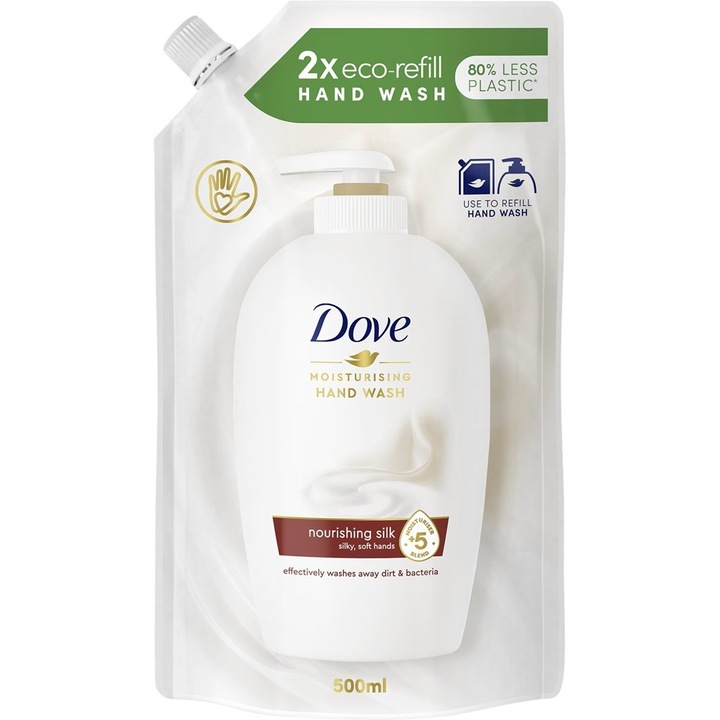Set 3 x Rezerva Sapun Lichid Dove Fine Silk, 500 ml