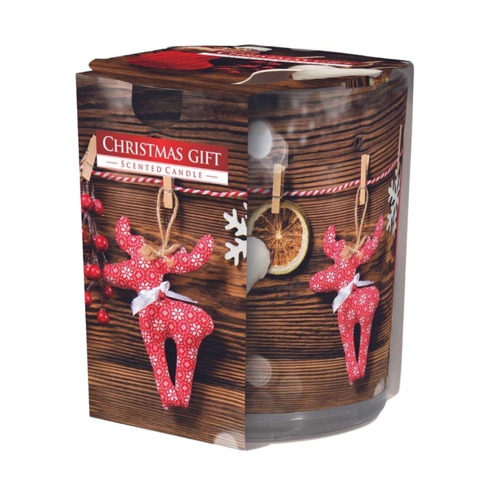 Lumanare Parfumata in Pahar Imprimat Christmas Gift, 22 Ore