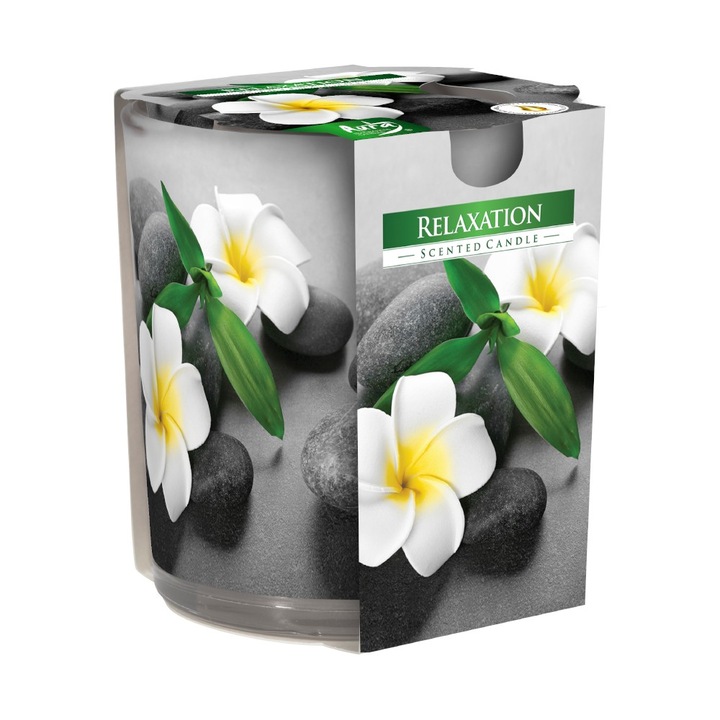 Set 2 x Lumanare Parfumata in Pahar Imprimat, Relaxation, 22 Ore