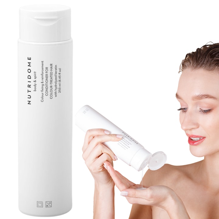 Balsam Pentru Par, Nutridome, Cu Keratina, Hraneste si Hidrateaza, Fixeaza si Protejeaza Culoarea, Cu Extract de Cirese si Pantenol, Intareste Parul Vopsit, 250 ml