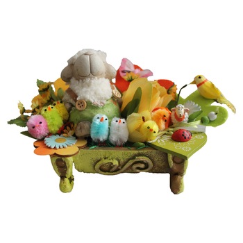 Aranjament decorativ de paste cu suport ceramica - handmade Aranjament decorativ de paste cu suport ceramica - handmade