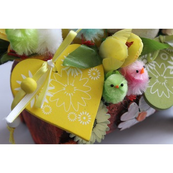 Aranjament decorativ de paste cu suport ceramica rosu - handmade Aranjament decorativ de paste cu suport ceramica rosu - handmade