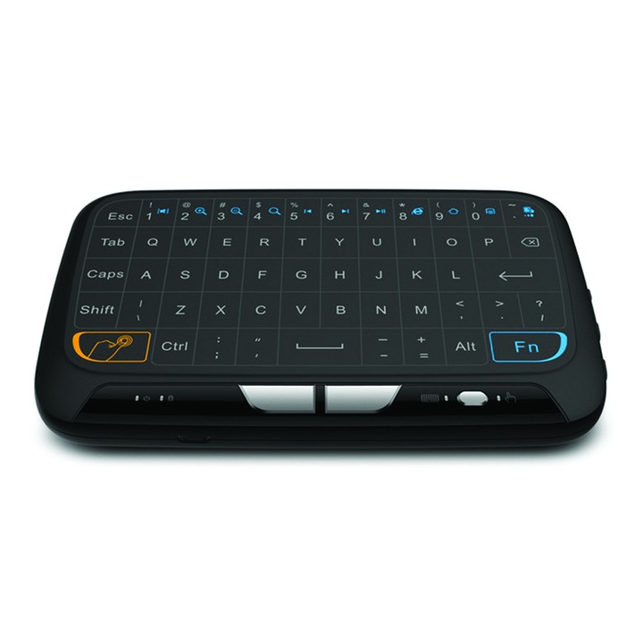 Tastatura smart Phuture® H18 plus, 10 gesturi, mouse, iluminata, wireless, tastatura, PnP, qwerty pentru Smart TV, tableta, laptop