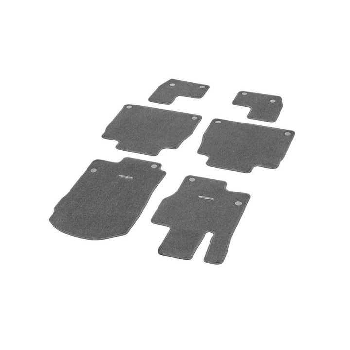 Set 6 covorase, Mercedes-Benz, Velur, Compatibil cu Mercedes GLS, Gri