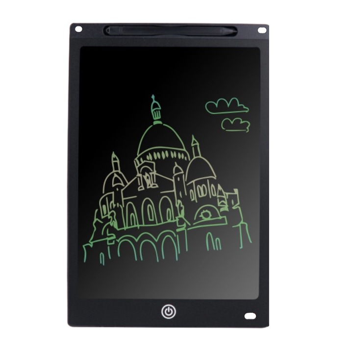 Tableta LCD pentru Scris si Desenat, Diagonala 10 Inch, Scris Multicolor, Functie Blocare Ecran, Impermeabila, Colturi Rotunjite, 25.1x17.9x0.5 Cm, Negru, + 3 Ani, Utility One