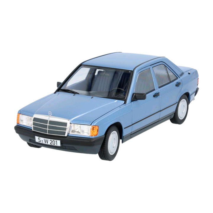 Macheta auto, Mercedes 190 E W201, 1:18, Albastru deschis
