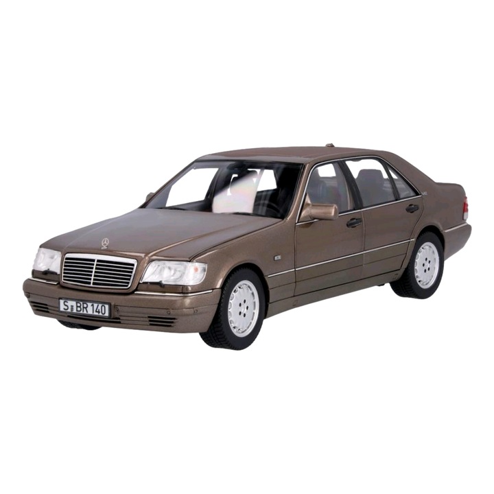 Macheta auto, Mercedes W140 S600, 1:18, Maro