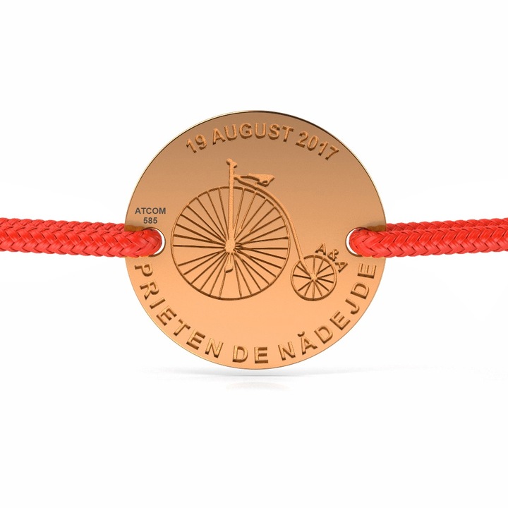 Bratara din aur roz cu snur model Prieten de nadejde