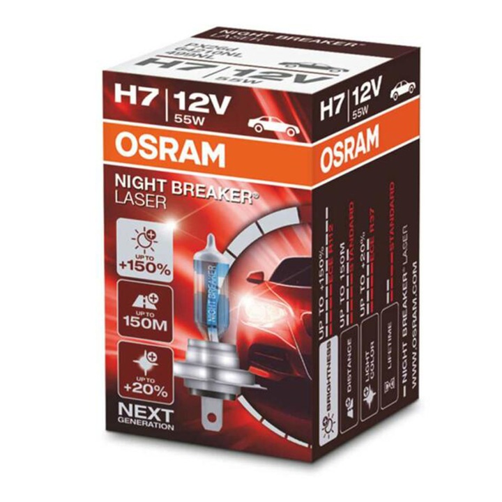 Bec H7 55W Osram Night Breaker Laser NextGen +150%