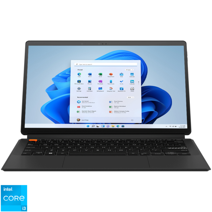 Laptop ASUS Vivobook 13 Slate OLED T3304GA cu procesor Intel® Core™ i3-N300 pana la 3.80 GHz, 13.3", Full HD, OLED, Touch, 8GB, 256GB UFS, Intel® UHD Graphics, Windows 11 Home, Black