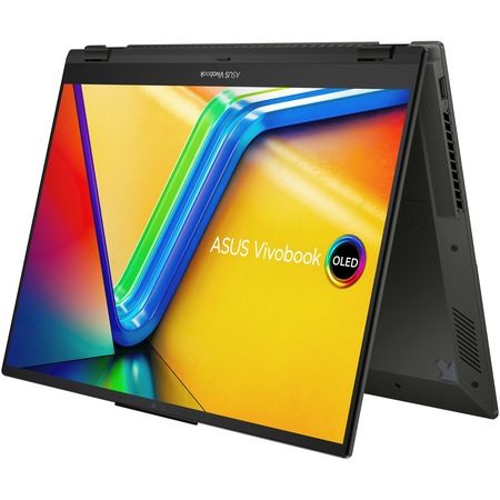 Лаптоп ASUS Vivobook S 16 Flip OLED TP3604VA, Intel® Core™ i5-13500H, 16'', 3.2K, OLED, Touch, RAM 8GB, 512GB SSD, Intel® Iris® Xᵉ Graphics, Windows 11 Pro, Midnight Black