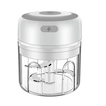 Mini Tocator Electric At Performance, Acumulator, Cablu USB, 45w, pentru Usturoi, Legume, Alb, 250 ml