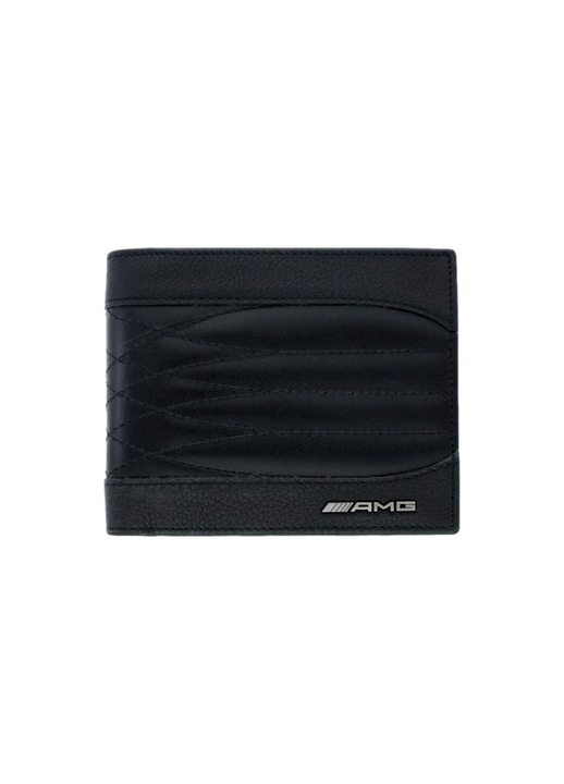 Portofel Mercedes-Benz AMG, Protectie RFID, Piele naturala, Negru