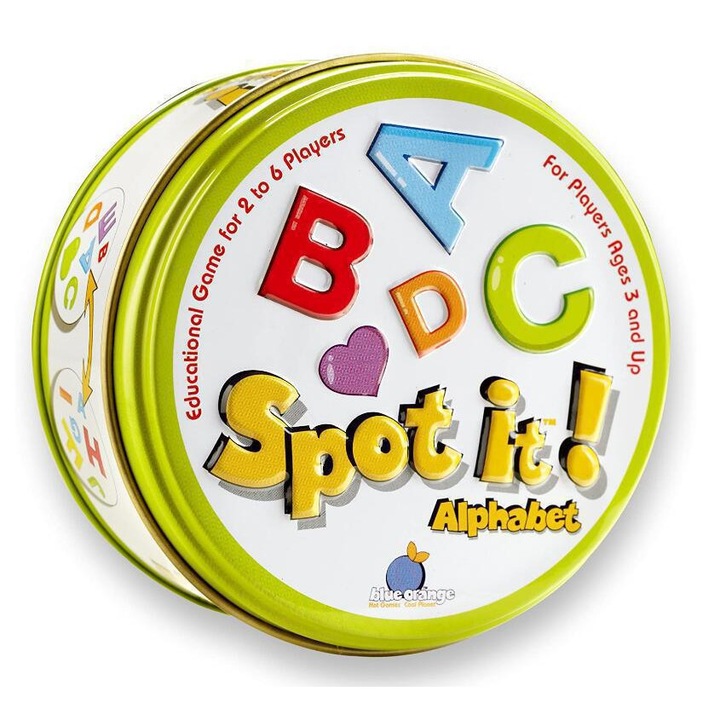 Joc de societate - Spot it Alphabet, Dobble game cu alfabet, 31 carti de joc, invatam alfabetul prin joc