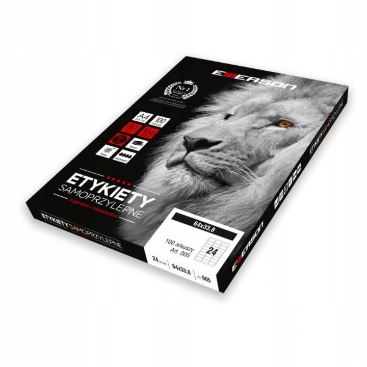 Etichete adezive Emerson, 100 coli, A4, 64x38.8mm
