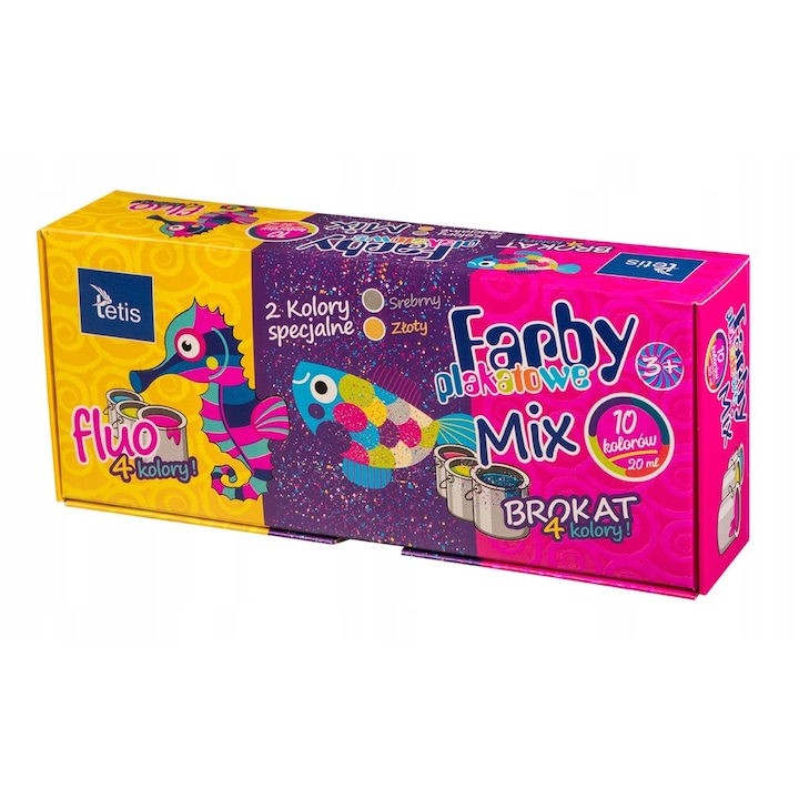 Plakátfesték készlet, 20ml, Tetis, 10 szín