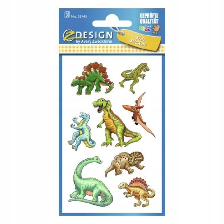 Matricakészlet, Avery Zweckform, Dinoszauruszok, Többszínű