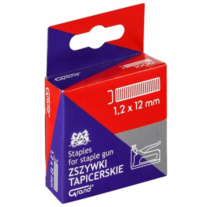 1000 db-os kárpitkapocs készlet, nagy, tűzőkapcshoz, 1,2x12 mm