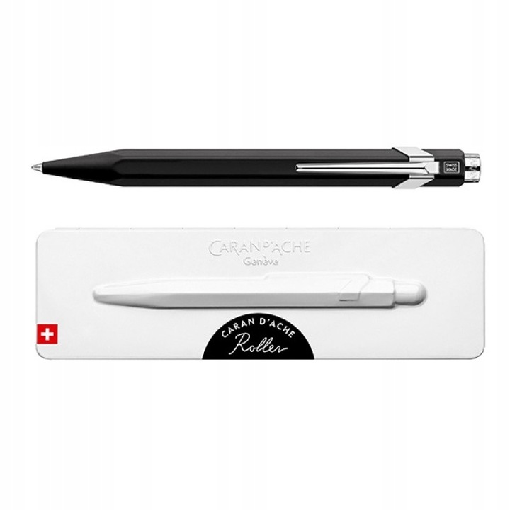 Pix Roller, Caran d'Ache, in cutie metalica, Negru