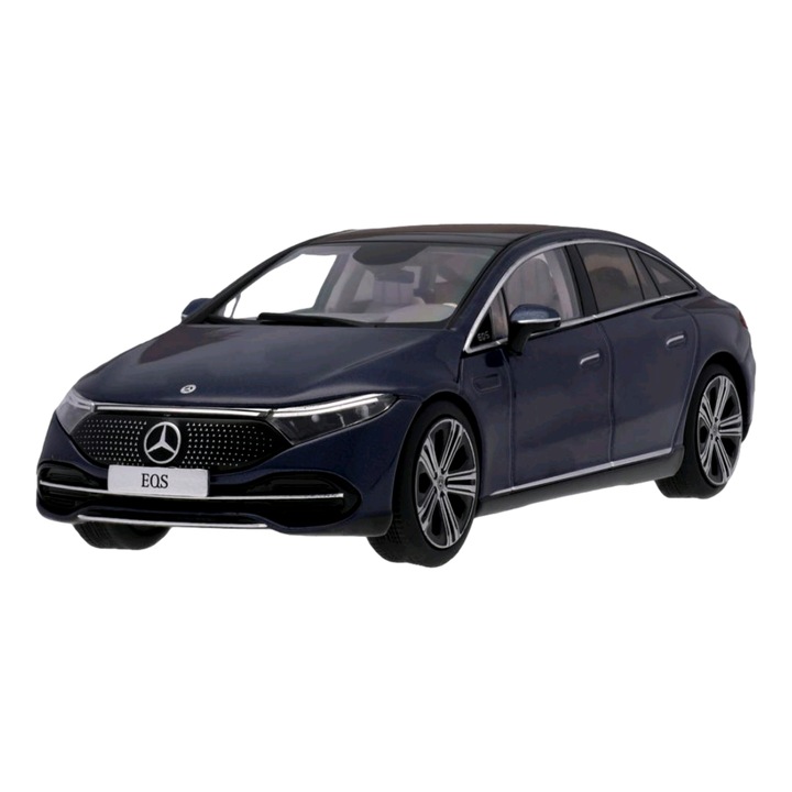 Macheta masina, Mercedes-Benz, Model Mercedes EQS V297, Plastic/Zinc turnat, 1:43, Albastru inchis
