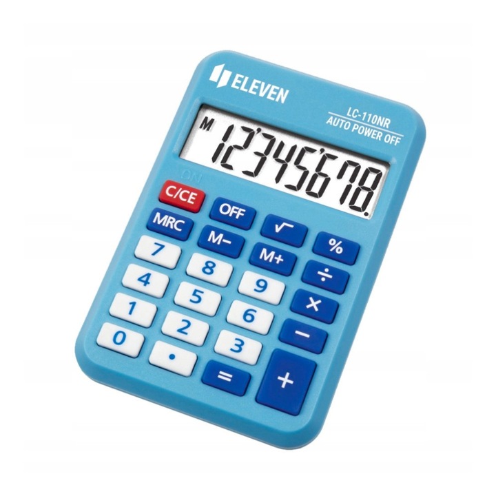 Calculator de buzunar, Eleven, 8 cifre, Albastru