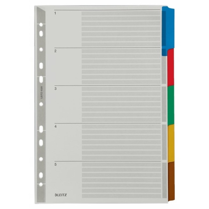 Separatoare de liante, Leitz, din carton, cu indexare, A4