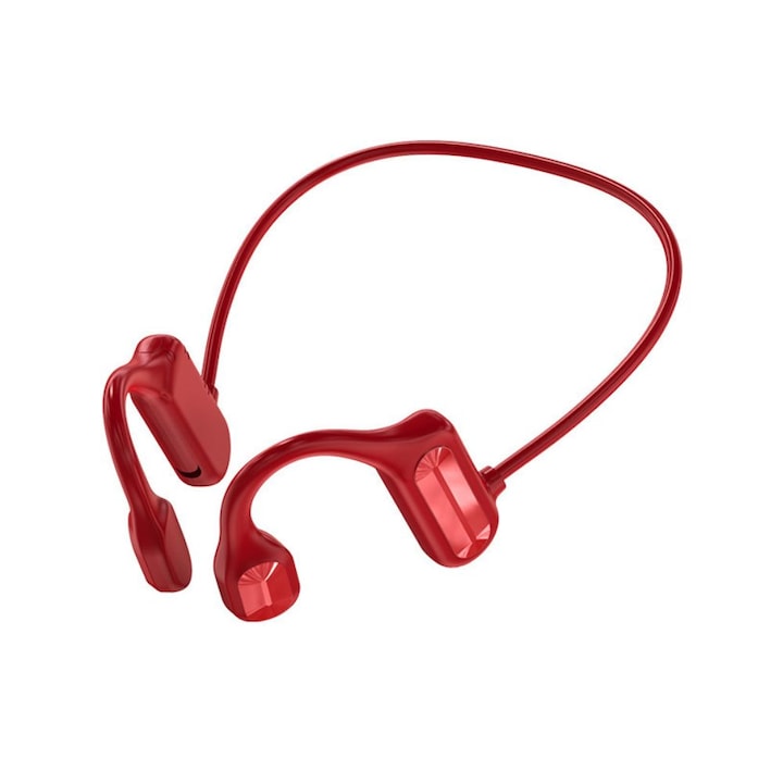 Sport típusú On-Ear audio fejhallgató, BL09 modell, Zajszűrés, Vezeték nélküli, Bluetooth V5.2, Ergonomikus kialakítás, Piros